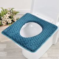 老人椅坐便椅垫马桶坐便器套圈移动便盆坐厕椅凳坐垫隔凉保暖 孔雀蓝法兰绒 均码