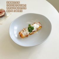 复古ins芝麻点不规则椭圆大碗异形汤盘意面餐厅餐具民宿小众盘子 芝麻沙点不规则碗(微瑕疵)