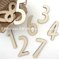 ins韩森系简约木质生日百天背景墙布置拍照道具摄影装扮装饰派对 木质数字一个(拍下备注)