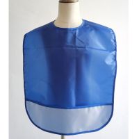 [48小时发货]老人围兜 成人吃饭围觜 防水 立体 大号 成人吃饭兜 防脏易清层防水蓝色