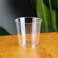 慕斯杯带盖一次性木糠杯塑料圆形蛋糕双皮奶提拉米苏布丁甜品杯子 透明无盖无勺50套