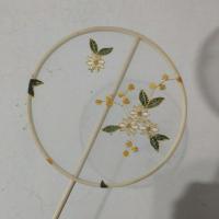 古风绣花团扇唐风长柄复古舞蹈宫廷流苏旗袍汉服中国风古典风成品