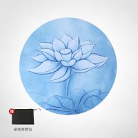 纳古迪可折叠圆形瑜伽垫冥想垫女天然橡胶防滑薄地毯家用打坐垫子 打坐垫可折叠--圆形夏莲
