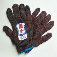 军千花纱手套耐脏棉线劳保手套防滑工地作业手套汽修加厚男女手套 红纱600薄款 12双