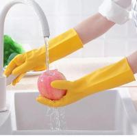 乳胶加厚牛筋特厚防护手套劳保耐磨耐用清洁洗碗洗衣橡胶护手女士 超厚加大金装/0.2012mm大码L 1只(左右手随机发)