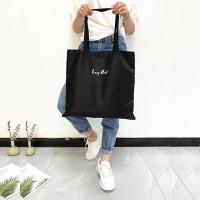 牛津布环保手提袋单肩时尚可折叠超市购物袋学生补课便捷式手提袋 黑色