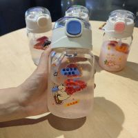 水杯女夏天用可爱耐高温防爆高颜值学生韩版带吸管杯子玻璃透明 #捕捉生活[350ml] 送贴纸 #单杯