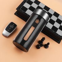 南方生活双层玻璃杯简约大容量男女水杯子耐热便携防摔家用泡茶杯 黑色350ML