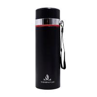 450-1000ml商务杯水杯304不锈钢男女士保温杯真空保温壶泡茶杯子 黑色 450ml