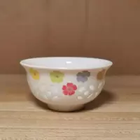 陶瓷玲珑镂空茶杯透明喝茶青花小杯子功夫茶具配件德化品茗茶杯 玲珑小花 4只装