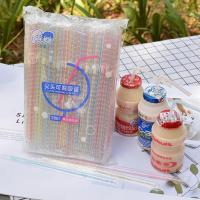 双童200支独立包装吸管一次性彩色弯头养乐多儿童喝水细尖头吸管 独立包装200支彩色