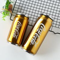 2021新款304不锈钢杯子保温杯女高颜值男款便携学生水杯儿童防摔 [/金色可口可乐/]華