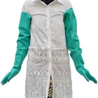 耐用耐穿刺加长66cm到肩膀丁腈耐酸碱洗车洗碗洗衣橡胶手套 中码M