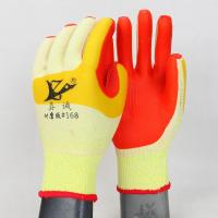 真诚#168胶片劳保手套耐磨用防滑防穿刺搬砖用建筑工地钢筋工 真诚#168黄纱红胶片[3双装] XL