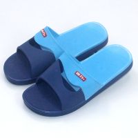 回力夏季新款男式一字拖鞋居家女士防滑加厚浴室拖潮外穿软底沙滩 蓝色3630 39