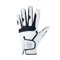 高尔夫手套男士左右手单只超纤布防滑颗粒耐磨透气高尔夫球手套 白色左手22码
