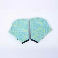 亲水户外游泳装备鸭掌蹼游泳手套划水掌潜水水上用品手蹼手套 碧绿印花 S