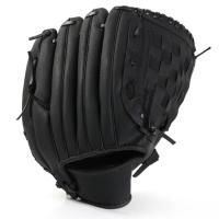 棒球手套 加厚PU仿牛皮成人投手手套 少年儿童用垒球手套 送棒球 10.5寸黑色