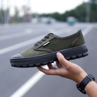 春秋低帮解放鞋橡胶防滑底防水布面耐磨透气劳动布胶鞋户外鞋单鞋 春秋低帮藏青 34码-220