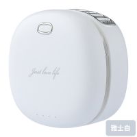小风扇迷你充电随身挂腰小型usb无线挂脖便携式制冷小风扇大风力 雅士白