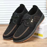 [48小时发货][加厚底]老北京布鞋男帆布鞋男士一脚蹬休闲工作鞋透气板鞋单鞋 单鞋C26-黑色 39