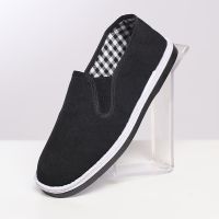 解放鞋男民工工地耐磨劳动工作鞋防滑帆布鞋子军训作训迷彩鞋胶鞋 黑布鞋 35 225