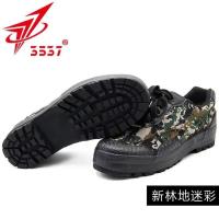 3537迷彩橡胶解放鞋男户外登山作训鞋耐磨防滑工地劳保工装鞋 军绿色 突击-低腰-新林地迷彩 36