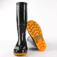 三耐915高筒黑色男士雨鞋牛筋底防滑耐磨耐酸碱劳保鞋大码胶鞋 915黑色单款 39