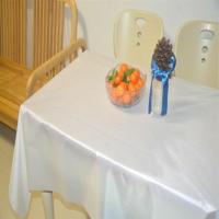 生日派对长方形party防水桌布可爱糖果色一次性涤纶台布野餐垫 白色 100*148CM