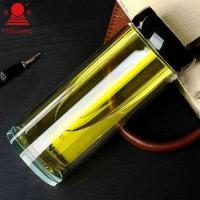 富光双层家用玻璃水杯水晶杯子加厚茶杯大容量耐热透明杯创意 双层纤细320毫升(透明底)