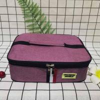 餐盘手提包加厚铝箔保温袋防水午餐便当包上班带饭包学生饭盒袋子 粉色 小号28*21*8