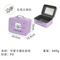 [48小时发货]大大容量化妆包ins 高颜值2021新款超火收纳包高级感简约洗漱包女 紫色