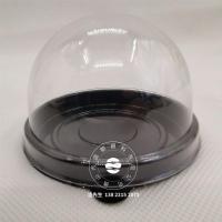 单粒蛋黄酥包装盒雪媚娘黑圆形塑料月饼盒青团盒子金色黑色盒50套 整套盒子 黑色50套