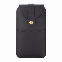 手机腰包苹果华为三星牛皮套手机包腰带挂腰包穿皮带男式竖款 黑色 4.7寸长14.5*宽7.8cm