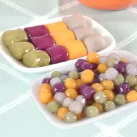 台湾大芋丸烧仙草套餐手工鲜芋仙小芋圆成品甜品组合奶茶配料汤圆 四口味大芋圆 500克