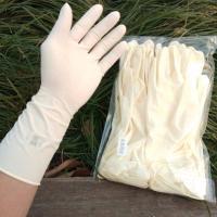 一次性加长乳胶手套白色分左右弹力贴手紧身女款厨房家务烧烤串串 白色加长乳胶10只/袋装 L