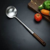 [锅铲不锈钢304]厨房炒菜铲子家用长柄炒勺勺子锅铲铲子 厨房套装 加长木柄炒勺