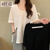 筱姿短袖t恤女装夏季韩版宽松中长款大码学生纯棉半袖上衣ins潮丅