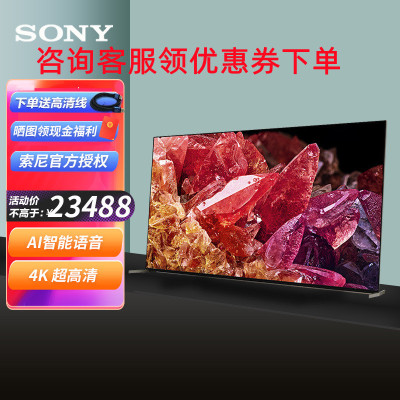 索尼(SONY)XR-85X95EK 85英寸 MiniLED 4K120Hz 全面屏液晶旗舰 智能摄像头 XR认知芯片