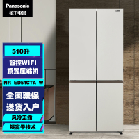 松下(Panasonic)NR-ED51CTA-W 510升十字对开门风冷无霜智控WIFI 磨砂白展示柜