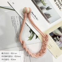 粉红色 1个 简约现代窗帘绑带麻花棉绳扎束带磁铁窗帘扣系带窗帘辅料配件绑绳