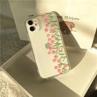 粉色花花-透明 苹果12mini 粉色花花苹果11 12pro13mini手机壳6sp/7/8plus透明苹果xs ma