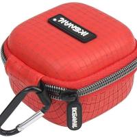 正方形款7.8*7.8*6 红色 耳机收纳包盒 充电器收纳包随身便携 数据线u盘收纳包 IKSNAIL