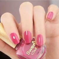紫玫红 Sweet color指甲油环保持久不掉色防水裸色粉色不可撕拉脚指甲油