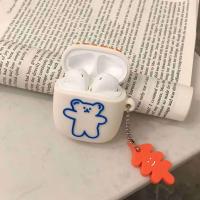 白呼啦圈熊+橙挂链 倍思W09 倍思w09真无线蓝牙耳机保护套w04保护壳w04全包防摔充电仓盒软w09