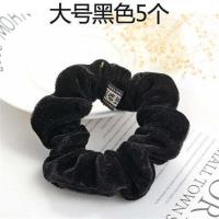 黑色5个装 5个装韩国绒布发圈扎头发皮筋粗头绳黑色头花大号发绳布圈发饰品