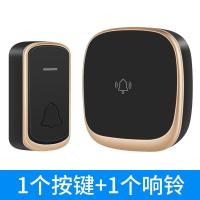 黑色金边[1个按键+1个响铃] 超远距离门铃无线家用一拖二智能电子遥控门玲病人老人呼叫器