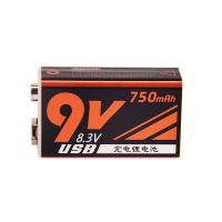 USB款锂电750毫安*1 9v可电池1000mAh无线麦克风仪器仪表万用表玩具通用9VUSB充充电池