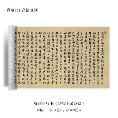 软片 梁诗正行书《骆宾王帝京篇》高清原大复制品毛笔书法练字帖长卷