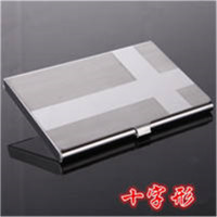 十字形 名片夹 男女士商务创意 名片盒 不锈钢金属名片盒随身便携卡盒
